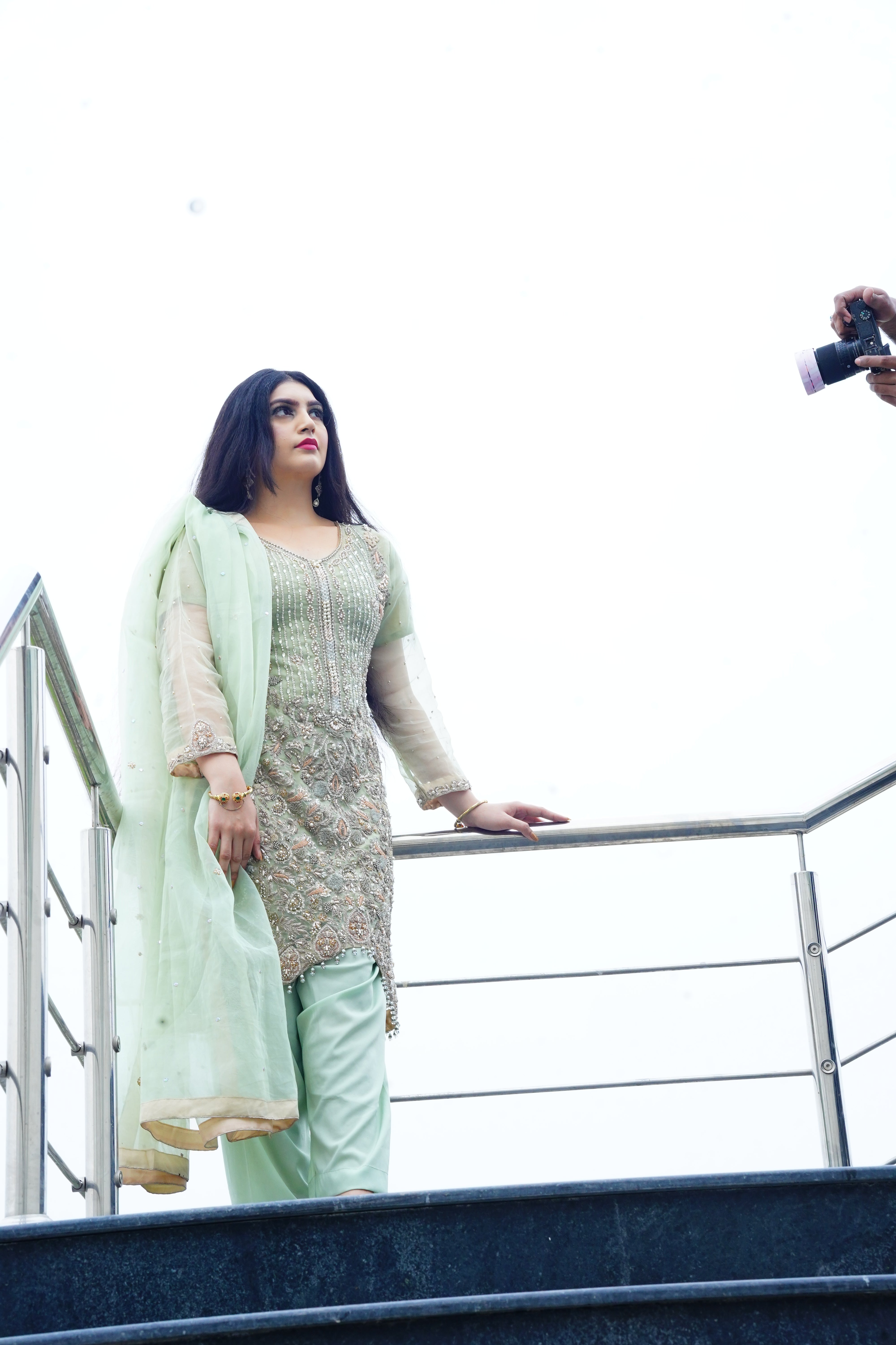 Handmade Embroidery Shirt with Naqshi Dabka And Moti Work