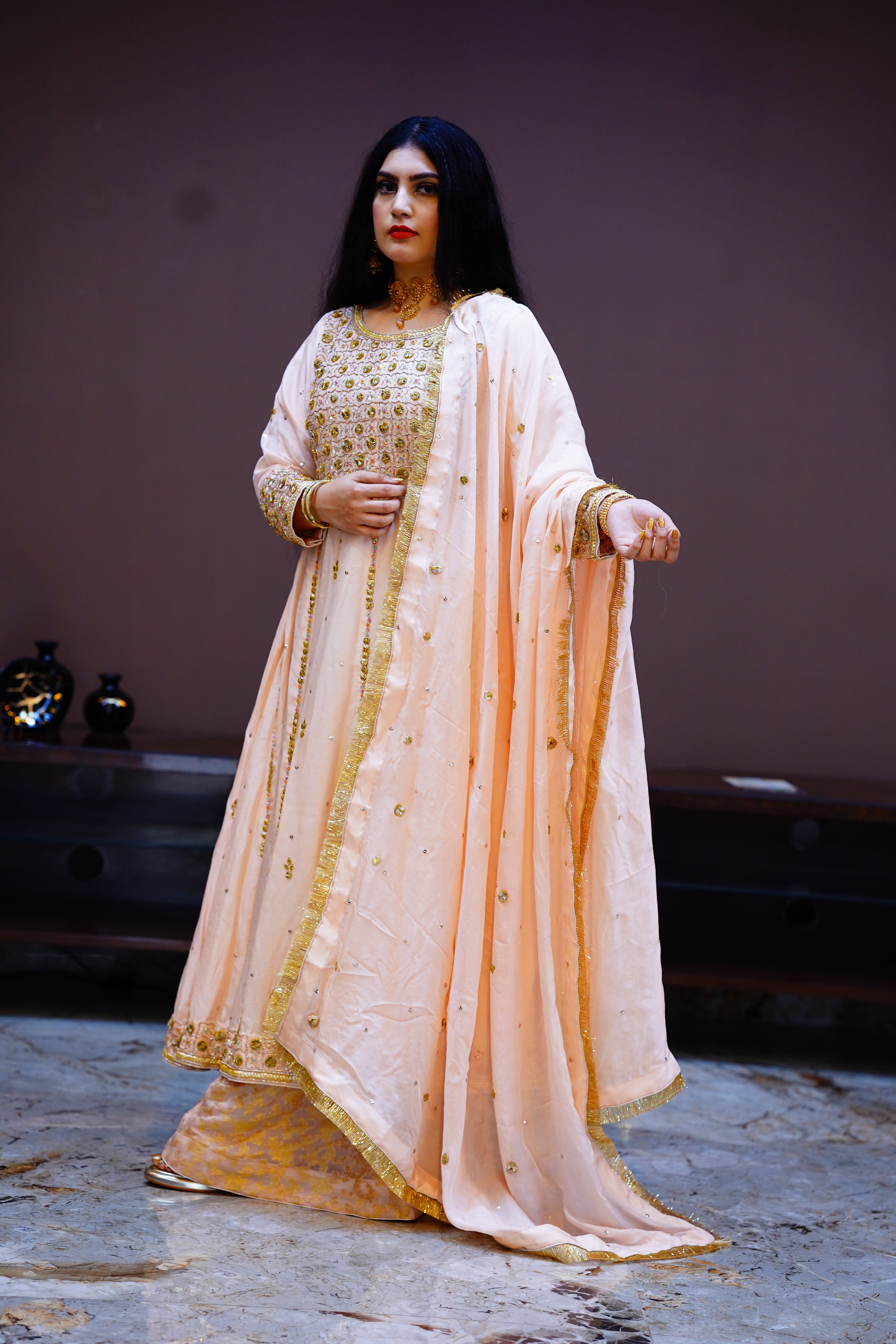 Handmade Gota Anarkali Frock