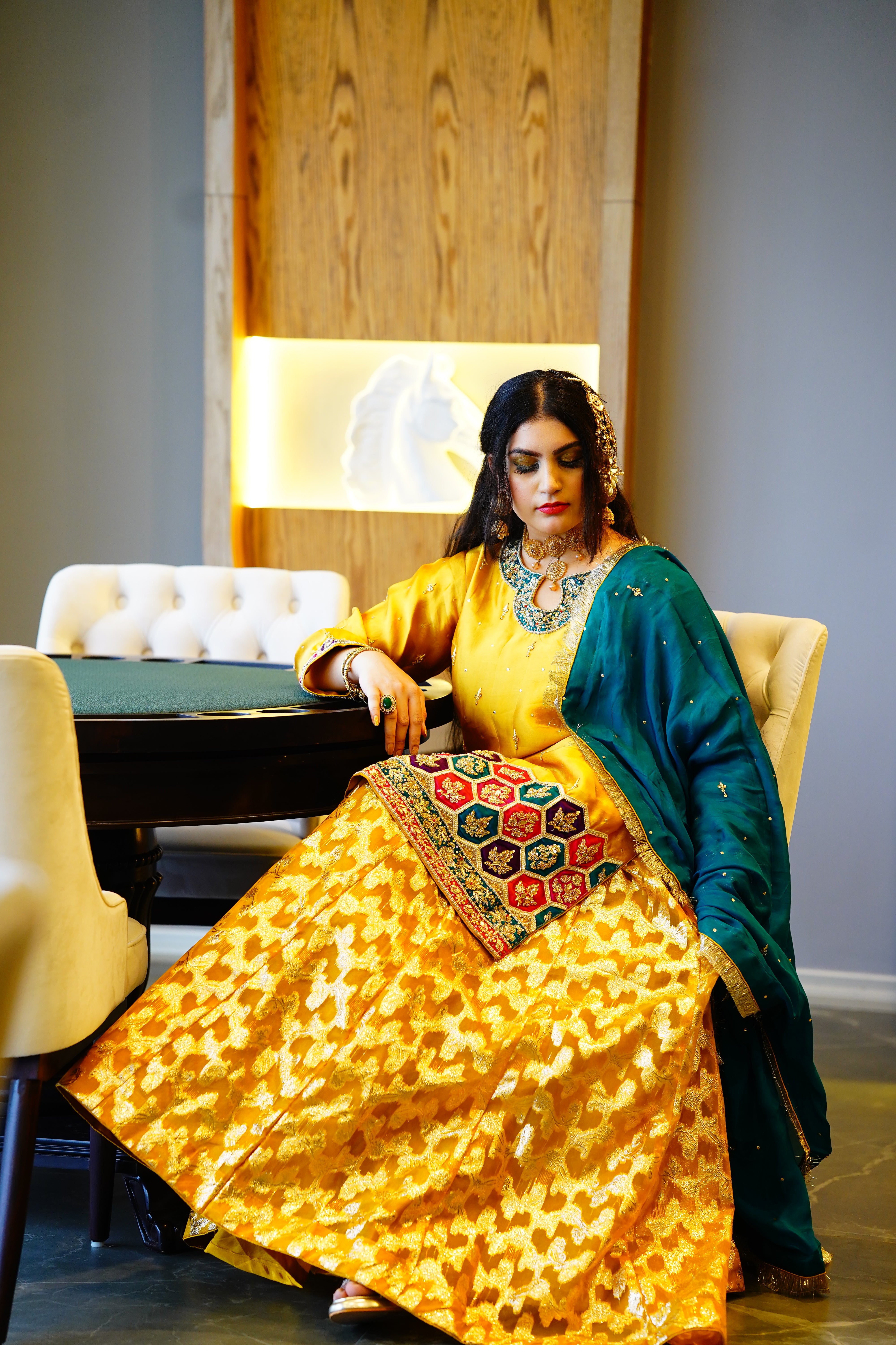 Pure Silk Dupatta with Lengha Organza Jamawar