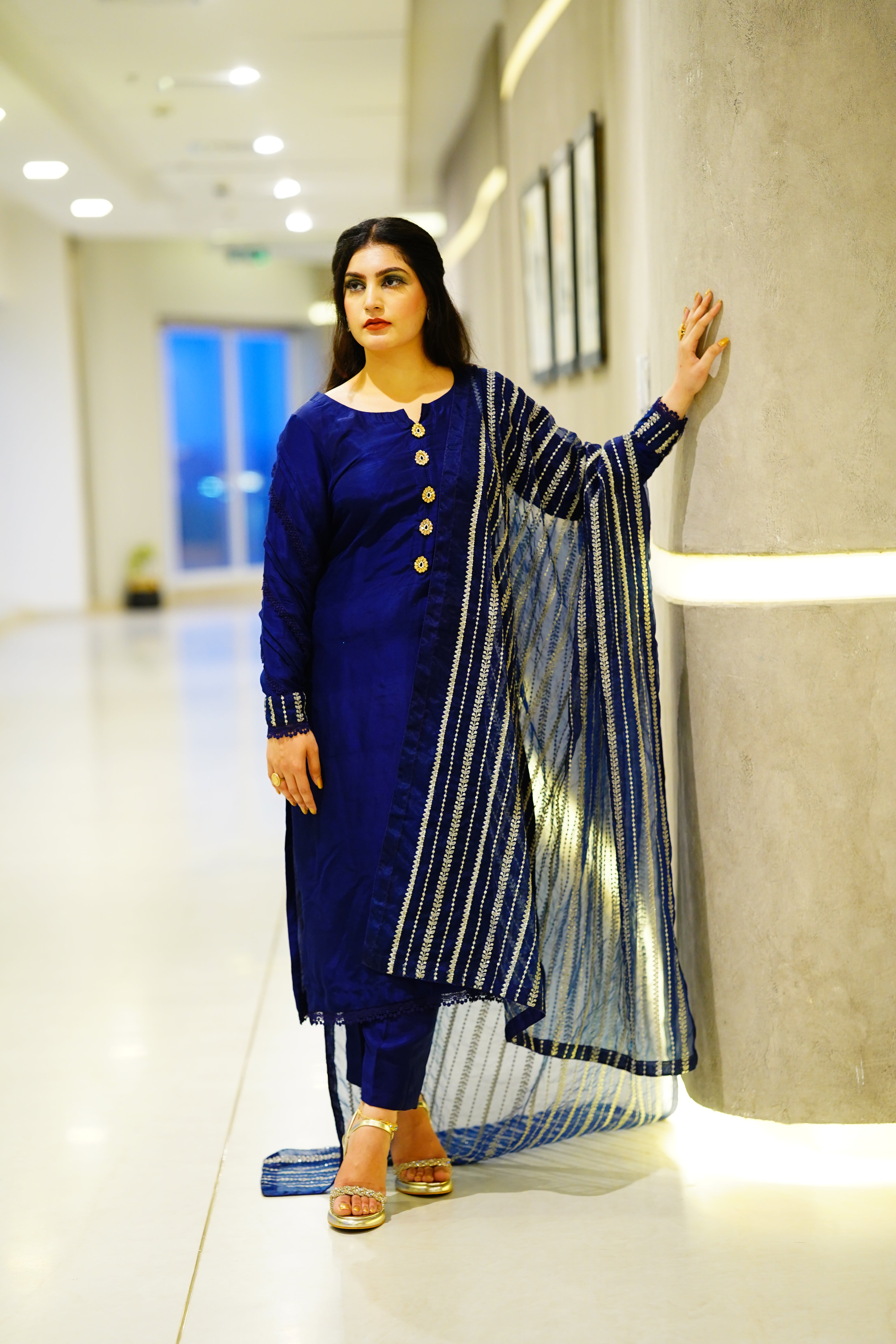 Pure Organza Dupatta with Tilla Work Embroidery