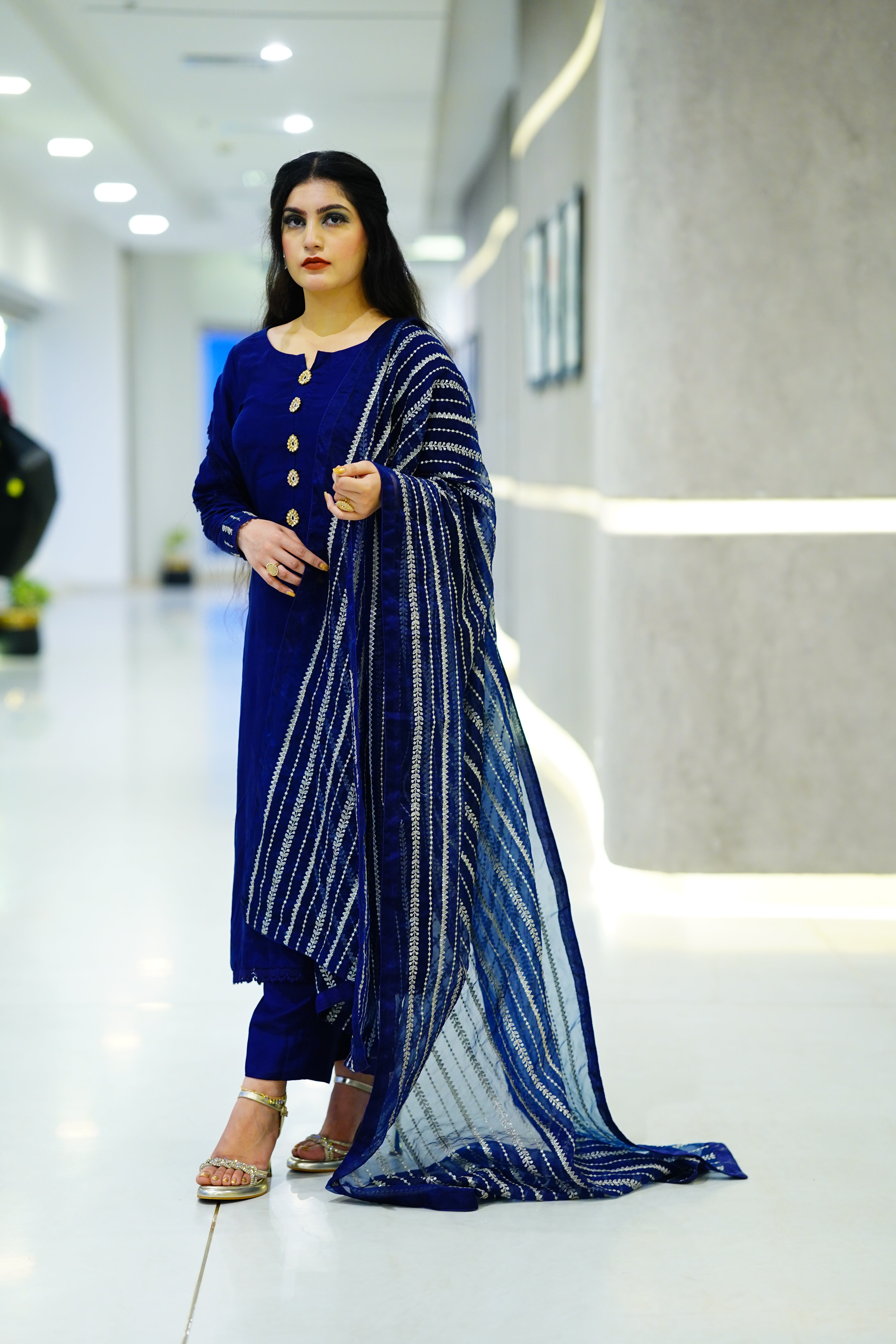 Pure Organza Dupatta with Tilla Work Embroidery