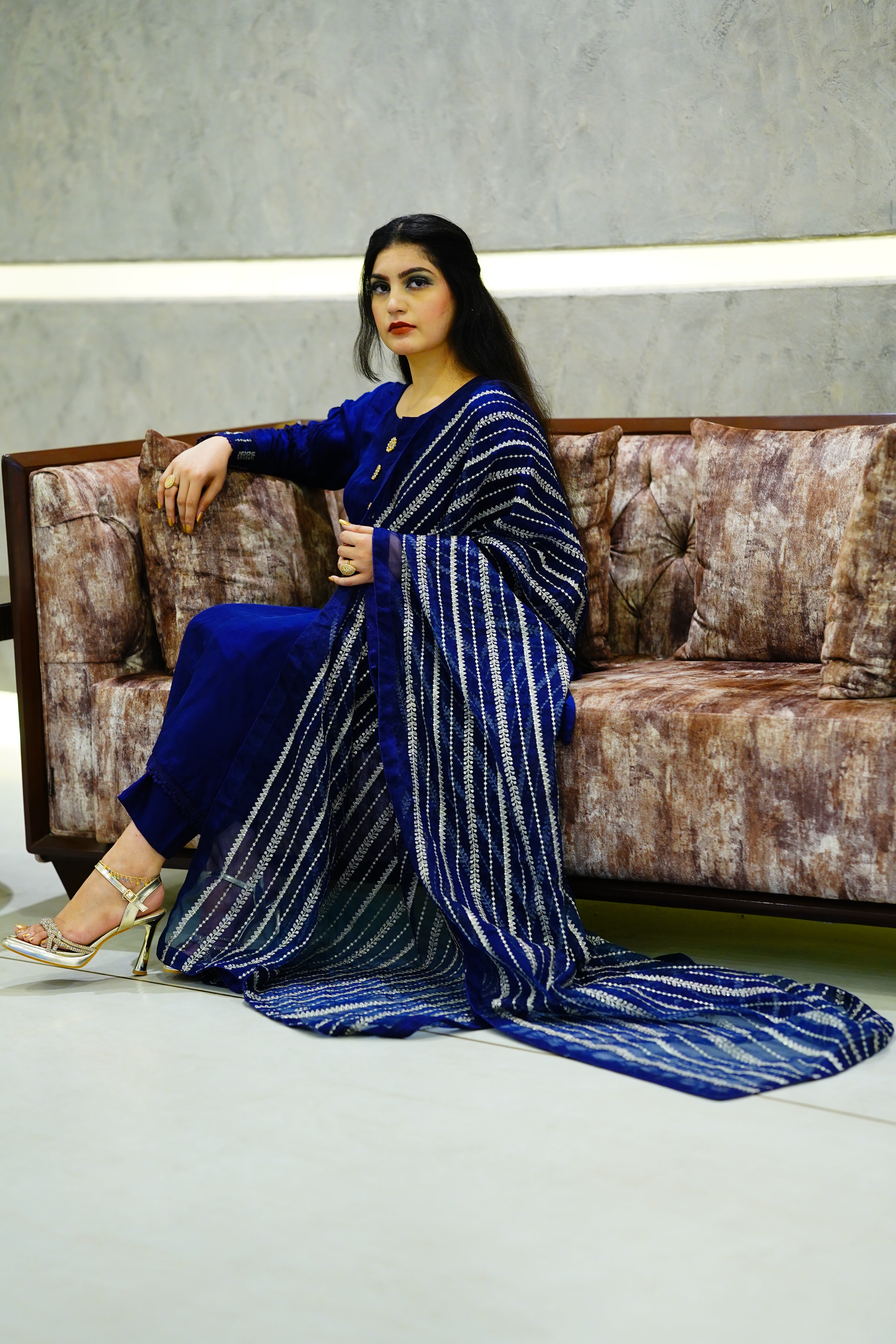 Pure Organza Dupatta with Tilla Work Embroidery