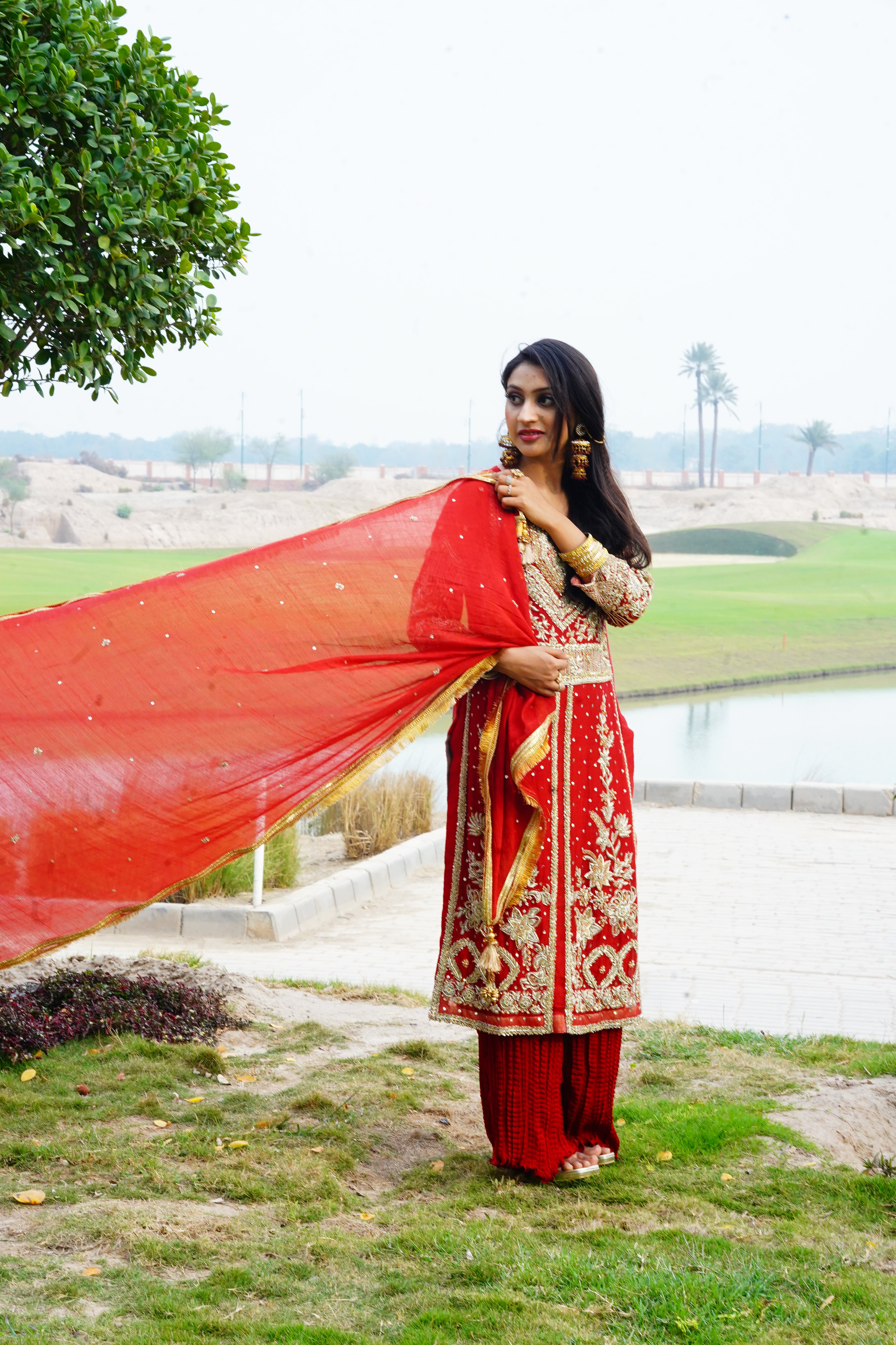 Long Naqshi Dabka Sequins Shirt With Crush Chiffon Trouser