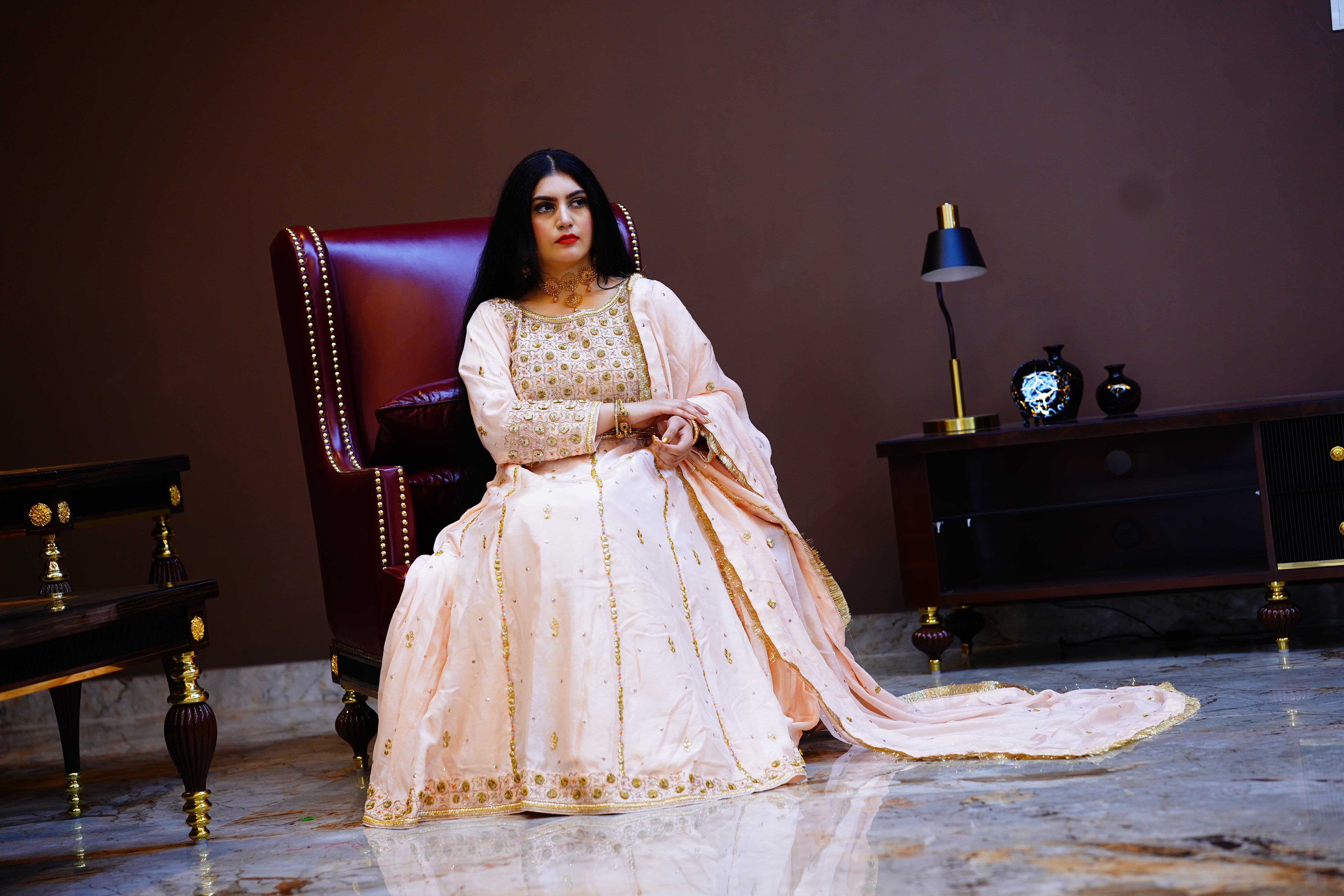 Handmade gota, Dabka & Sequin jamawar anarkali frock with sharara – couture | uaajs