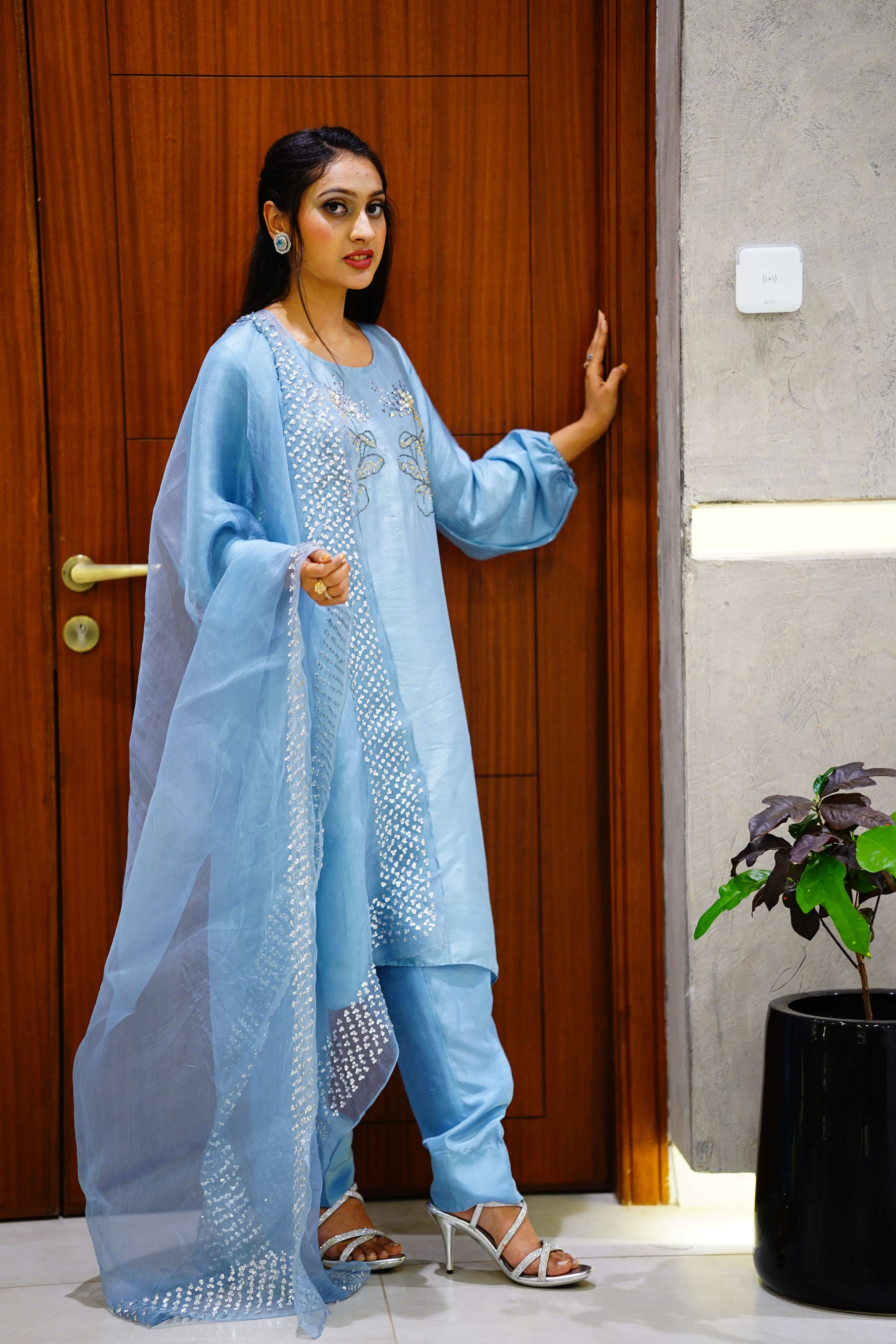 Handmade Sequins And Cut Dana Work Dress