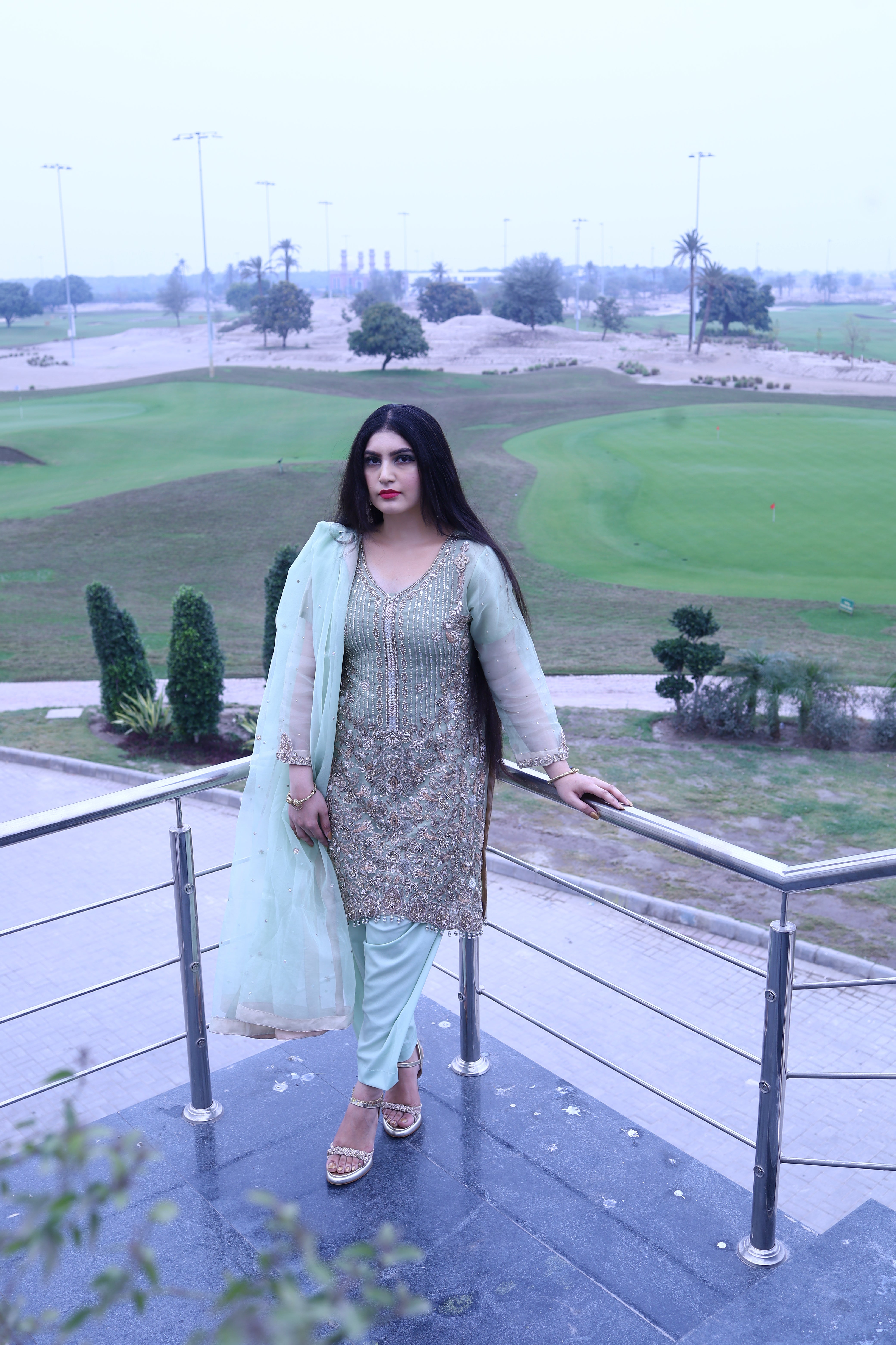 Handmade Embroidery Shirt with Naqshi Dabka And Moti Work